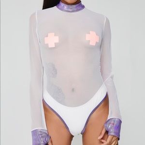Intergalactic alien sheer body suit